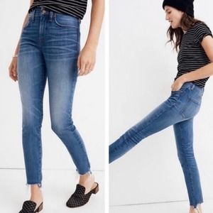 Madewell 9” High Rise Skinny Crop Raw Chewed Hem Jeans  H5803 Women's Size 26 2